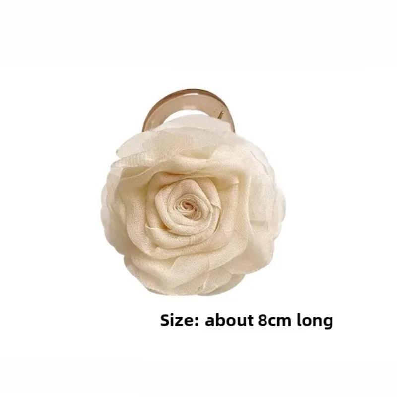 Stoff Rosenblume Haarspange für Damen Mädchen Haarspange Barrett Kunststoff Pferdeschwanzklemme Sommer Kopfschmuck Haarschmuck