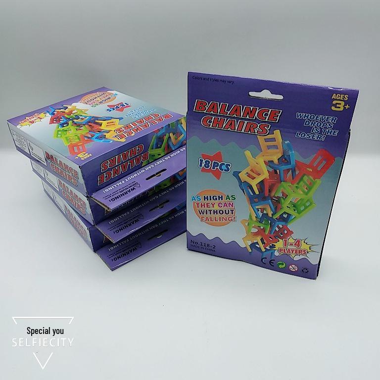 

Children s Stacking Chair - High Balance Stool for Family Gathering & Parent-Child Game, Kindergarten Tabletop Interaction 14.5*21*4 cm