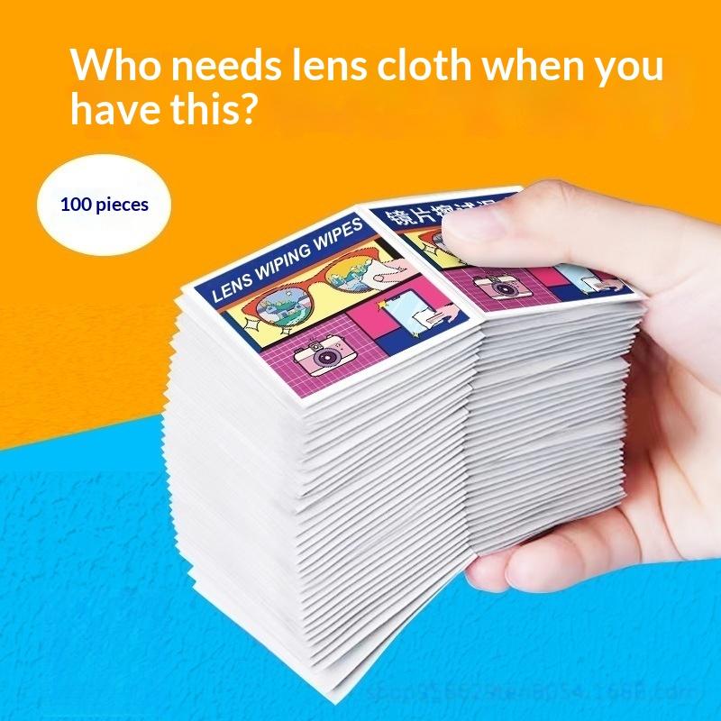 100 Pieces Glasses Wipes Anti-Fog Screen Cleaning Cloth Accessories Alcohol Wipe Pad Lens Cleaning Wipes Microfiber Tools