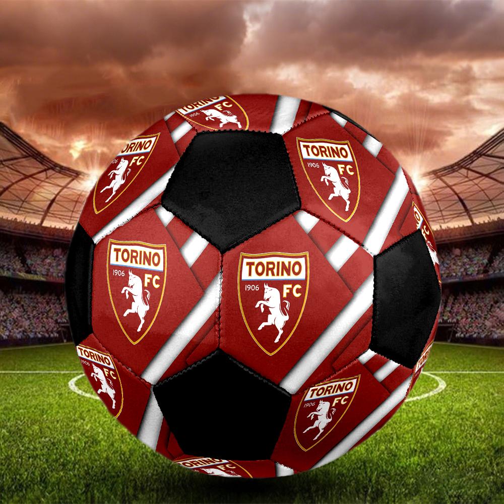 TAGLIA 5 Pallone da Calcio Torino FC Colorato Per Tutte le Età Cucito a Macchina PVC Pronto per la Competizione Resistente Alto Rimbalzo