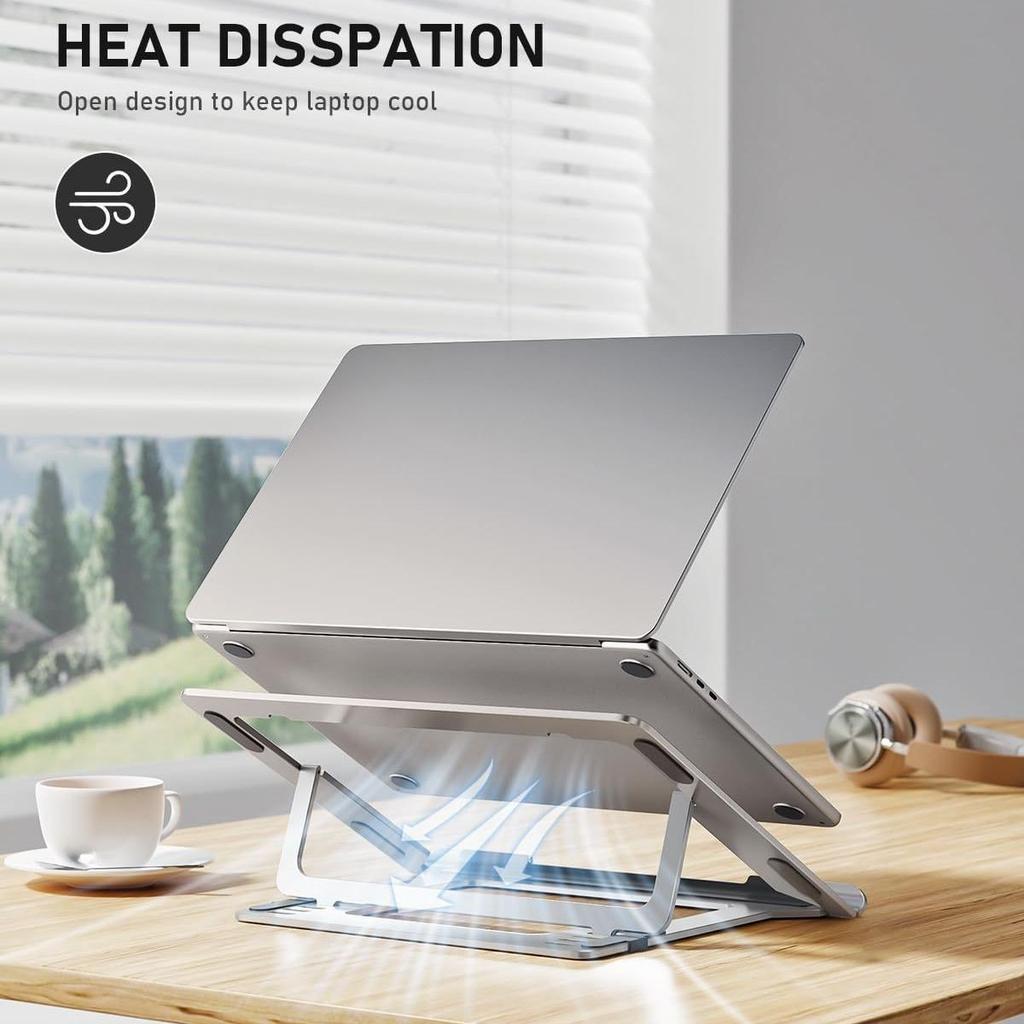 D24-3 Aluminum Alloy Laptop Cooling Stand Foldable Desktop Height Adjustable Notebook Bracket