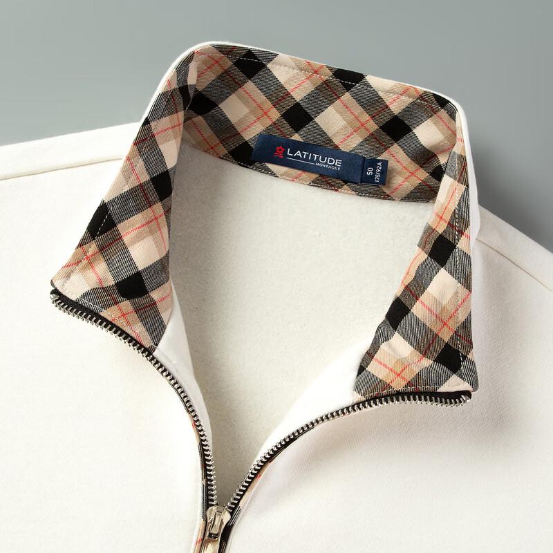 MONTAGUT Men's Brushed Patchwork Long-Sleeve Sweatshirt