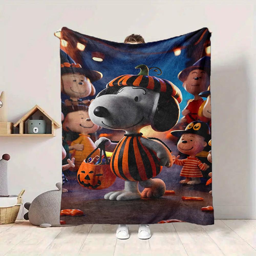 1Pc Halloween Ornament Jacko'Lanterns Blanket Soft And Comfortable Casual Warm Camping Travel Christmas Halloween Gift M917104