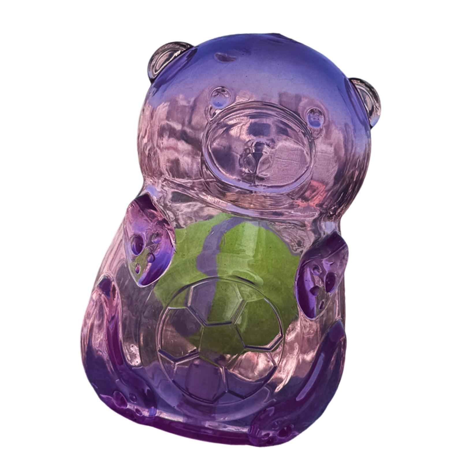 

Мультяшный медведь, вытекающая еда, TPR, игрушка для домашних собак, мячи, игрушка с лакомствами для развлечений в помещении и на улице, отлично подходит для скучающих собак, для домашнего использования фиолетовый