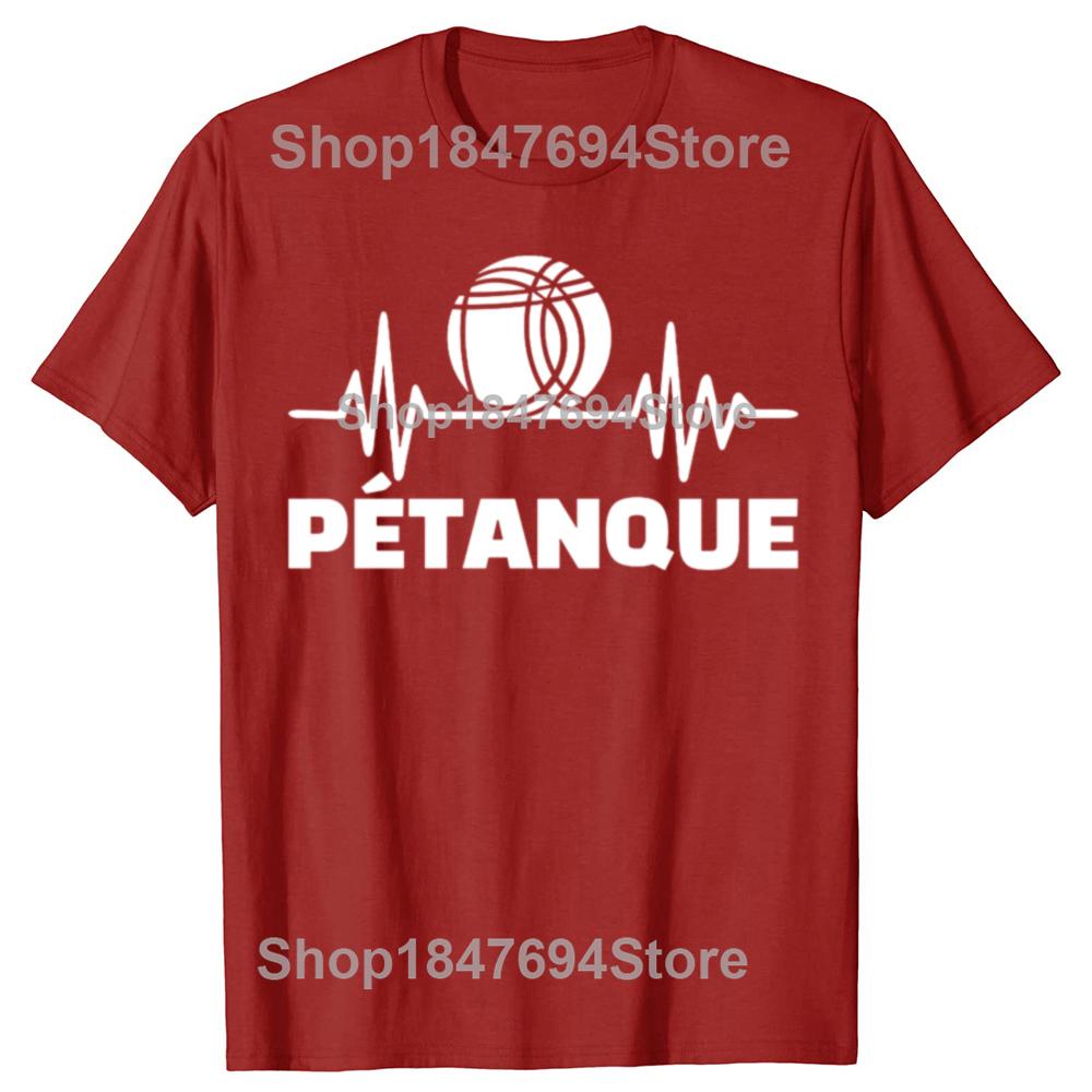 Lustiges Petanque Boule Grafik 100% Baumwoll T-Shirts Herren Damenmode Lässiges T-Shirt Locker Übergroß Streetwear T-Shirt