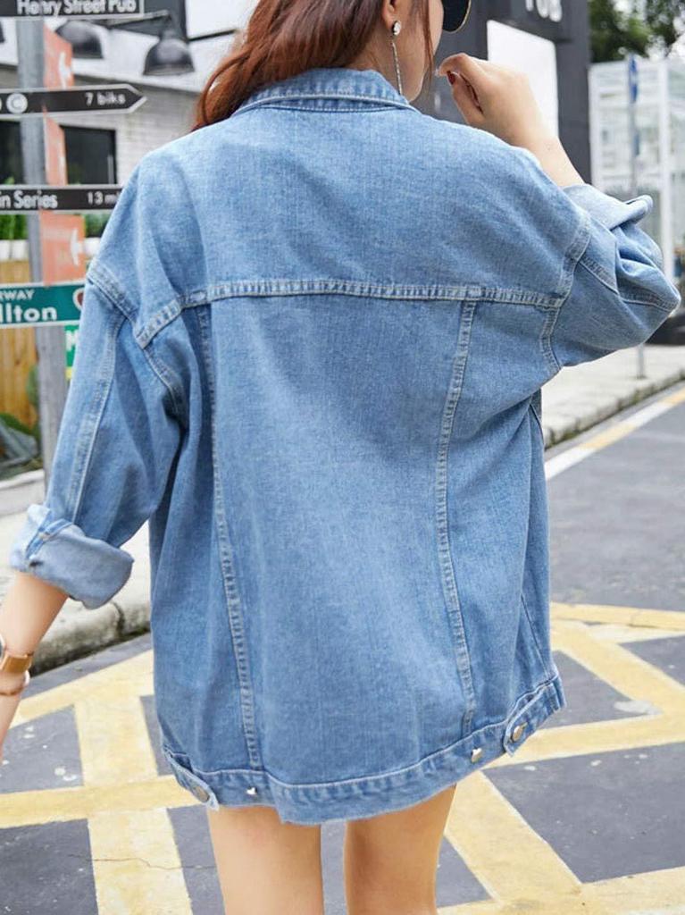 Women's Spring and Autumn Long Sleeve Denim Jacket