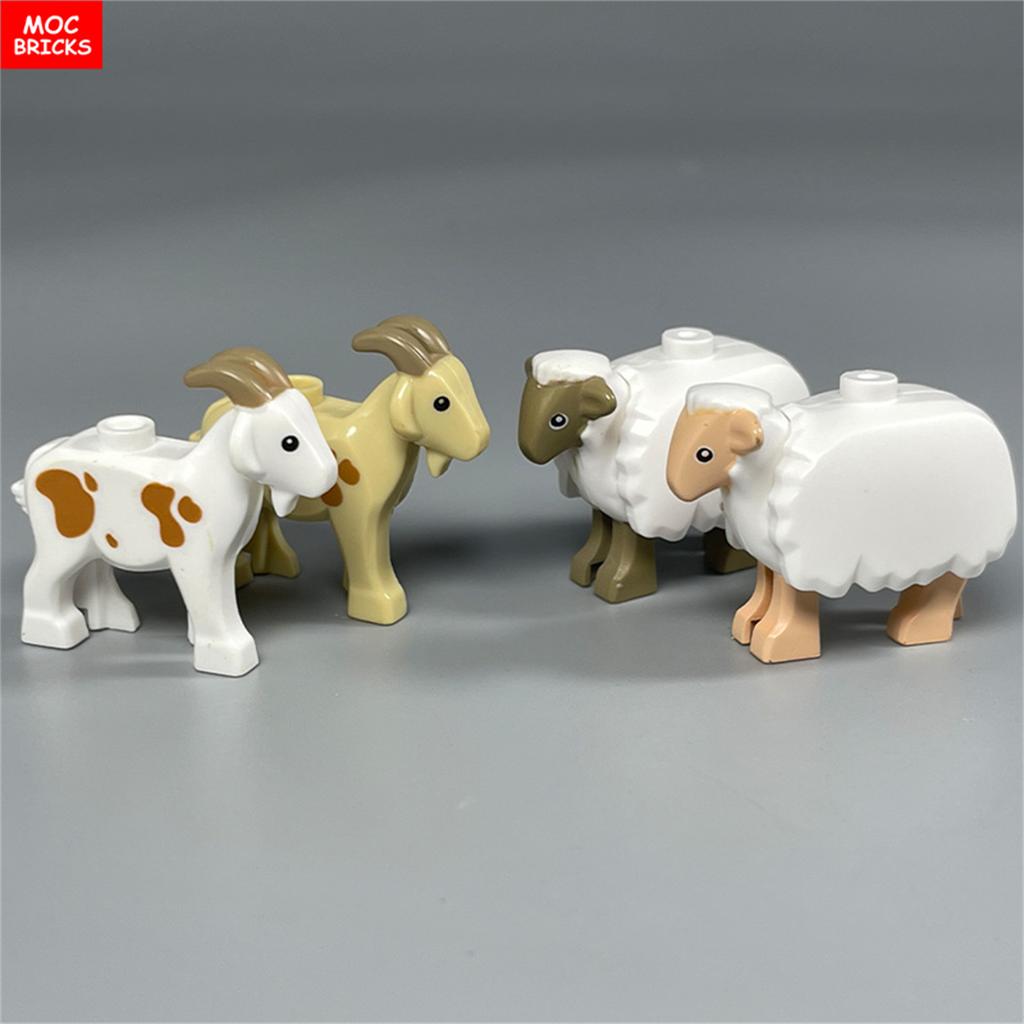 MOC Bricks Jungle Underbrush Forest Animal Monkey Goat Giraffe Bird Night Owl Accessories Building Blocks Friend Toys Gifts