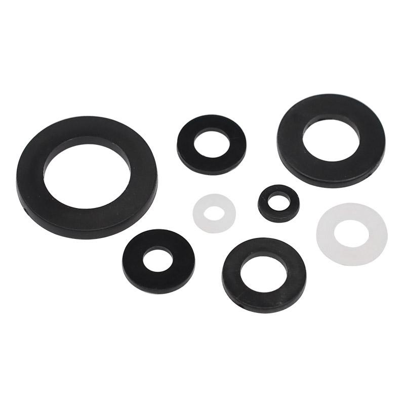 500pcs M2 M2.5 M3 M4 M5 M6 M8 Black White Nylon Flat Washer Plastic Insulation Spacers Seals Gasket Washers Ring Kit