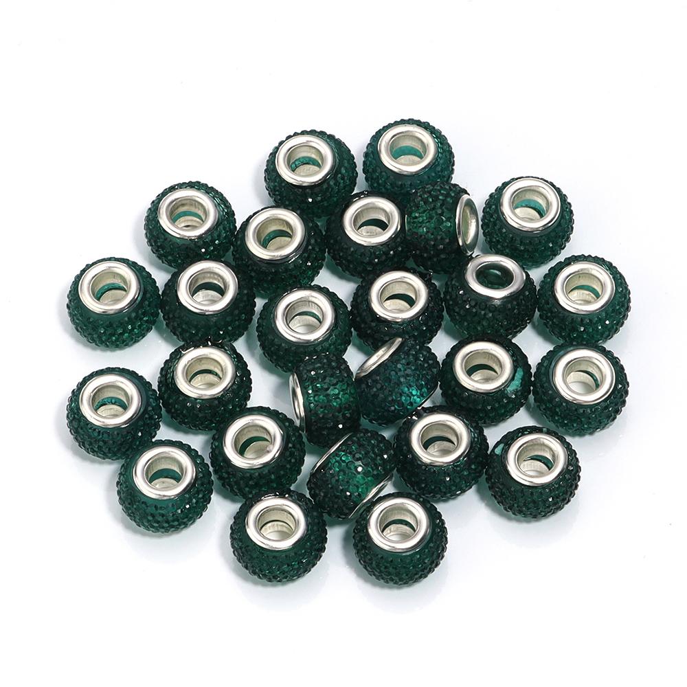 20Pcs 14×9mm Crystal Diamond Resin Beads Plated Colorful Large Hole Beads For Jewelry Making Accessories Diy Bracelet Earrings