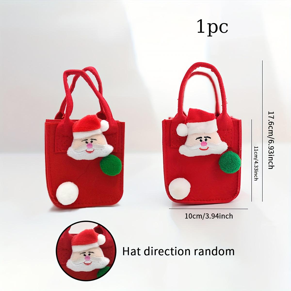 

Christmas Apple Candy Small Gift Handheld Felt Bag Santa Claus Pattern Can Decorate Christmas Tree Suitable for Christmas