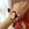 Complete Wedding Corsage Set for Groom, Bride, and Parents: Boutonniere and Brooch Collection for a Perfect Ceremony