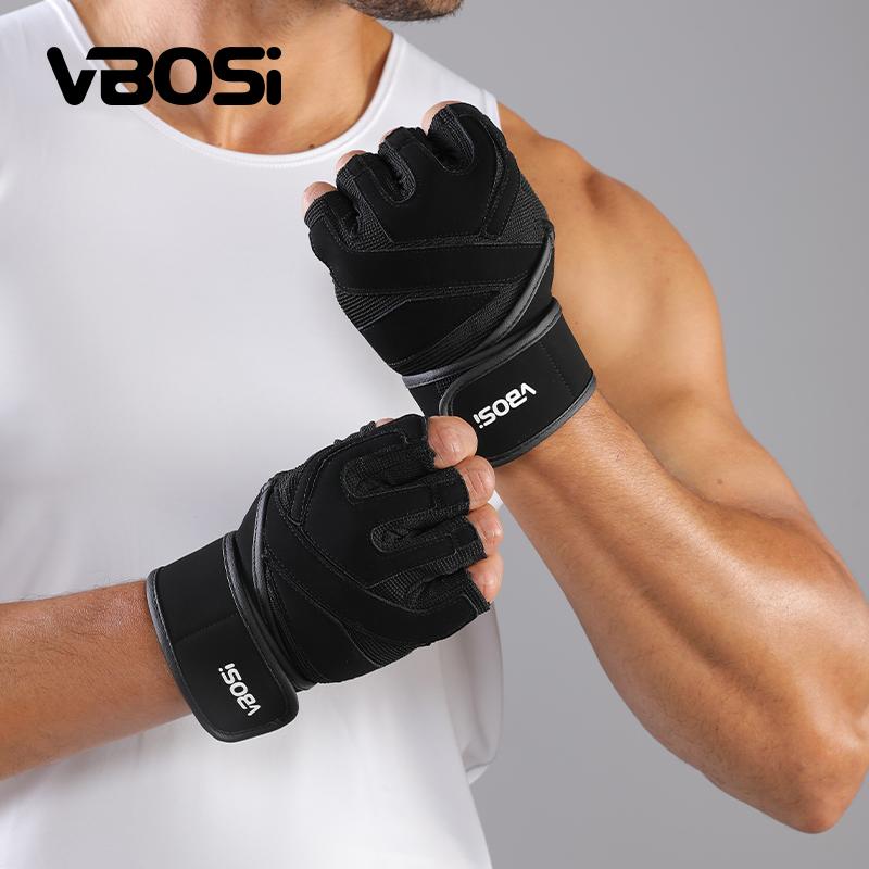 

Vbosi Shock-Absorbing Half Finger Workout Gloves Ideal For Men Women Anti-Slip Cycling Weightlifting Dumbbell Palm Protection M