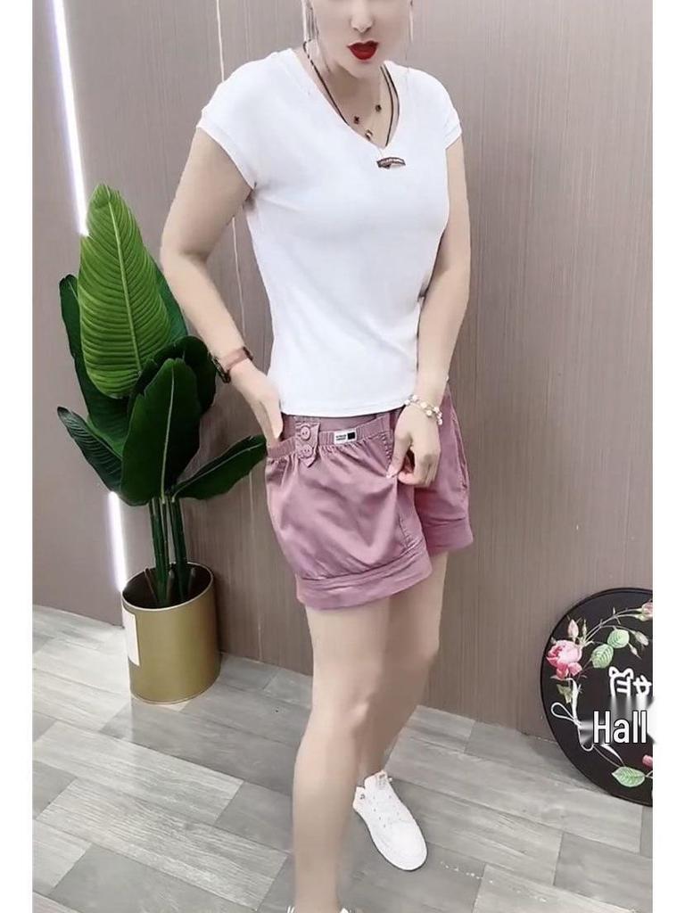 2026 Women's High Waist Slimming Cargo Shorts - Summer Style, Versatile, Elastic, Casual Hot Pants