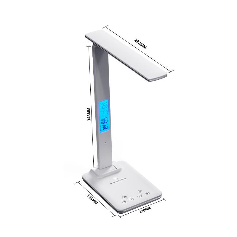 

Светодиодная настольная лампа с беспроводным зарядным устройством и портом USB, ночник у кровати, сенсорная регулировка яркости, защита глаз для игр, чтения, дома белый