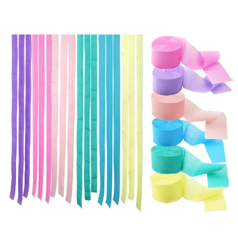 

Colorful Crepe Paper Streamers Flower Paper Rolls 6 Rolls Set Paper Garland Decor Unicorn Theme Pastel Rainbow разноцветный