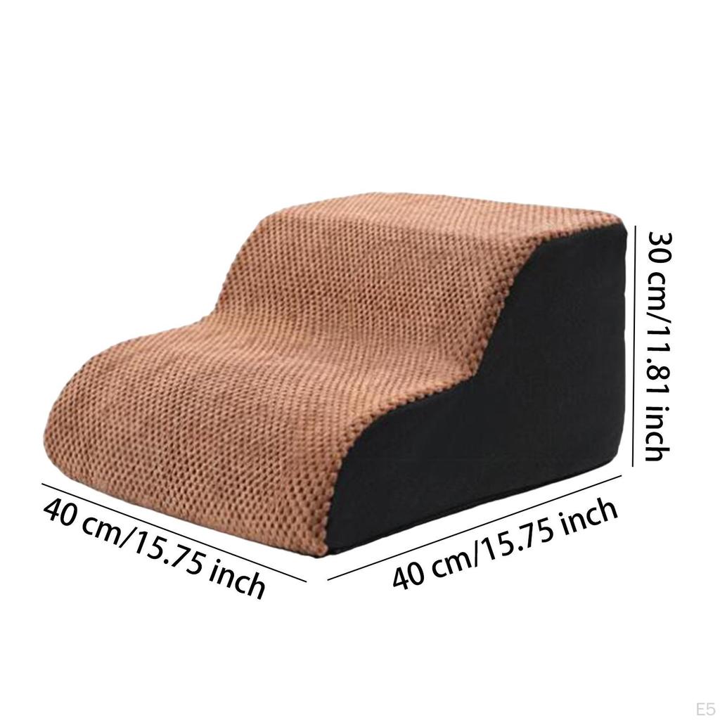 Pet Stairs for High Beds Gentle Slope Shape Portable Multipurpose Ladder 20D 2 Step Gray