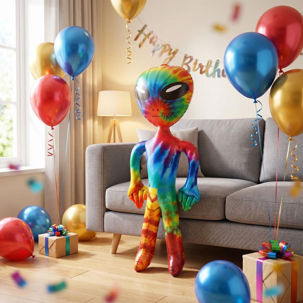 Inflatable Alien Doll Toy Large Size Durable Material Lightweight Portable for Indoor Outdoor Decoration and Party Events Fun Activity