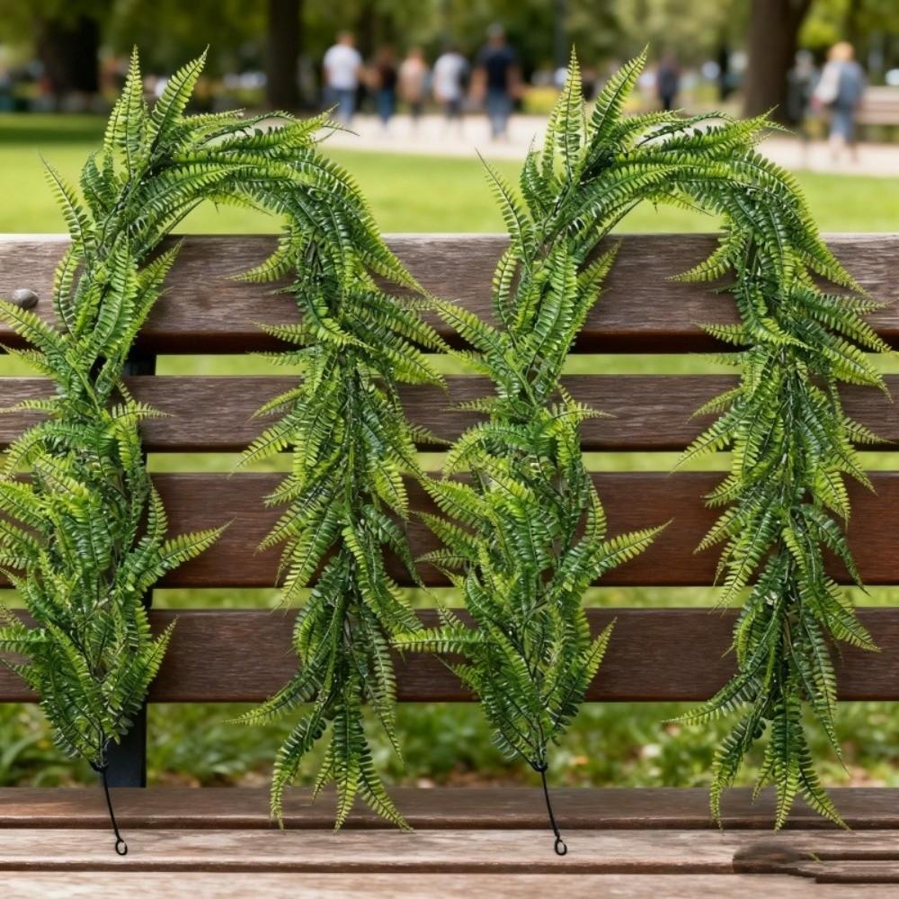 180CM Length Artificial Persian Fern Vines Plastic UV Resistant Faux Boston Fern Garland Realistic Texture Lush Leaves
