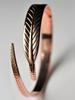 Rose Gold Feather Open Ring, Adjustable Minimalist Stackable Ring For Women