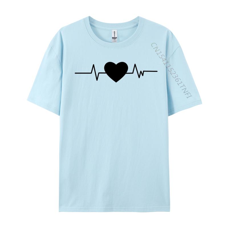 Cooles einzigartiges Retro Herzschlag T-Shirt Baumwollstoff T-Shirts für Männer Lustige Oberteile T-Shirts Schwarze Grafik-T-Shirts