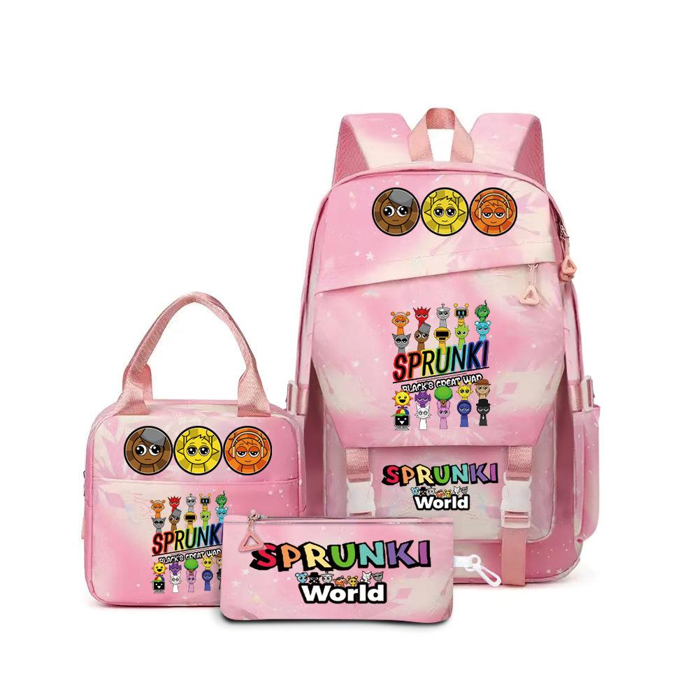 

Rhythm Box Sprunki Music Game School Bag Backpack Pencil Bag Three-Piece Set Student Heat Printing Backpack Three-piece set
