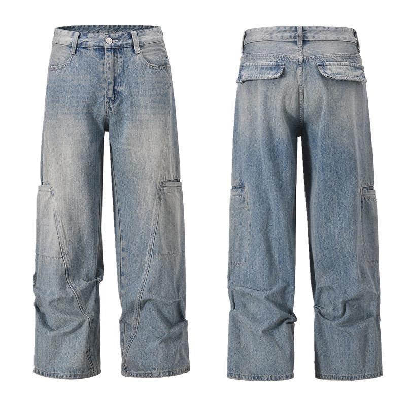 RogueWave Y2k Streetwear Vintage Pantalones Hombre Trees Camouflage Jeans Cargos for Men Patchwork Straight Baggy Casual Denim Trousers