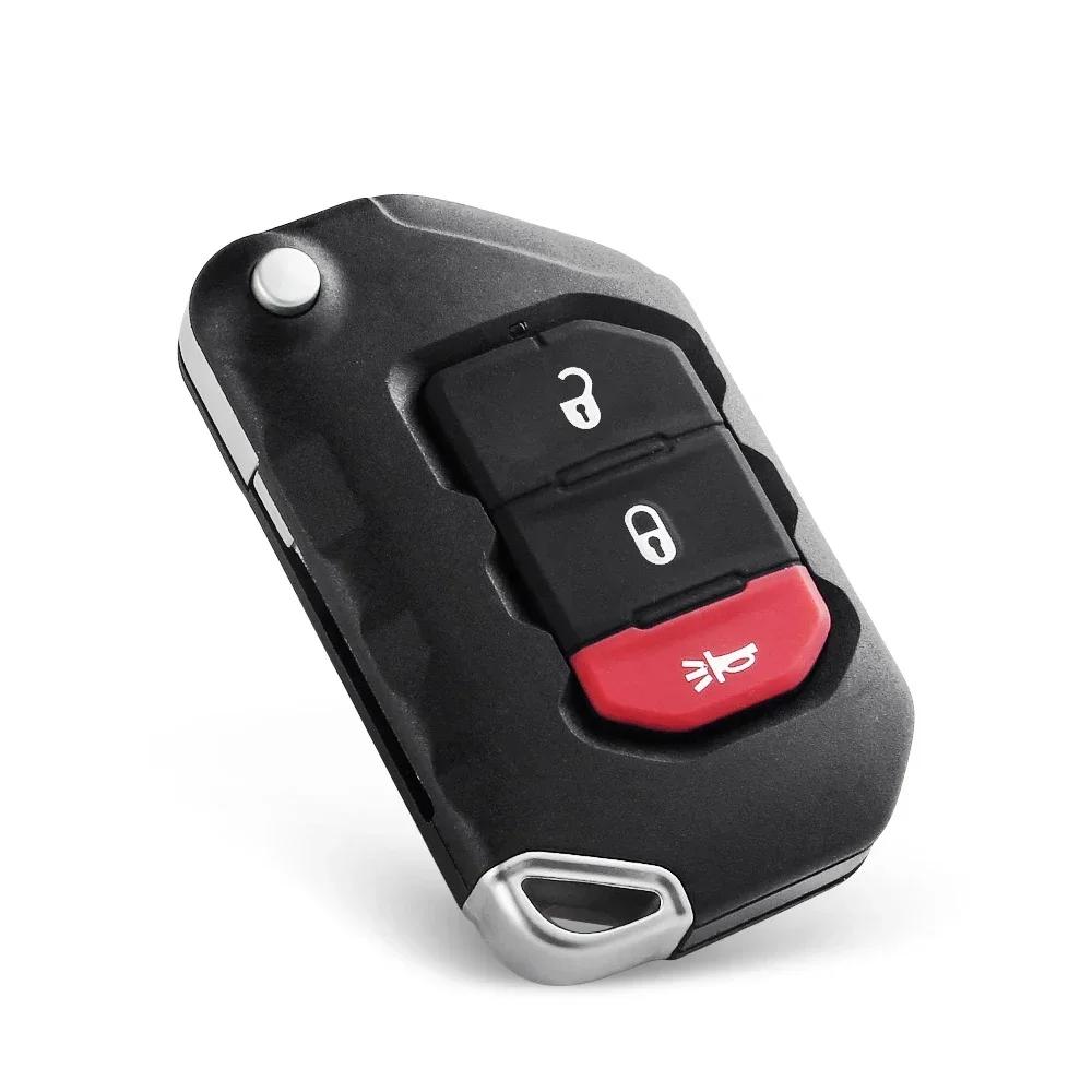 2 / 3 / 4 Buttons Flip Folding Remote Car Key Shell Case For Jeep Wrangler Gladiator Auto Smart Keys Fob