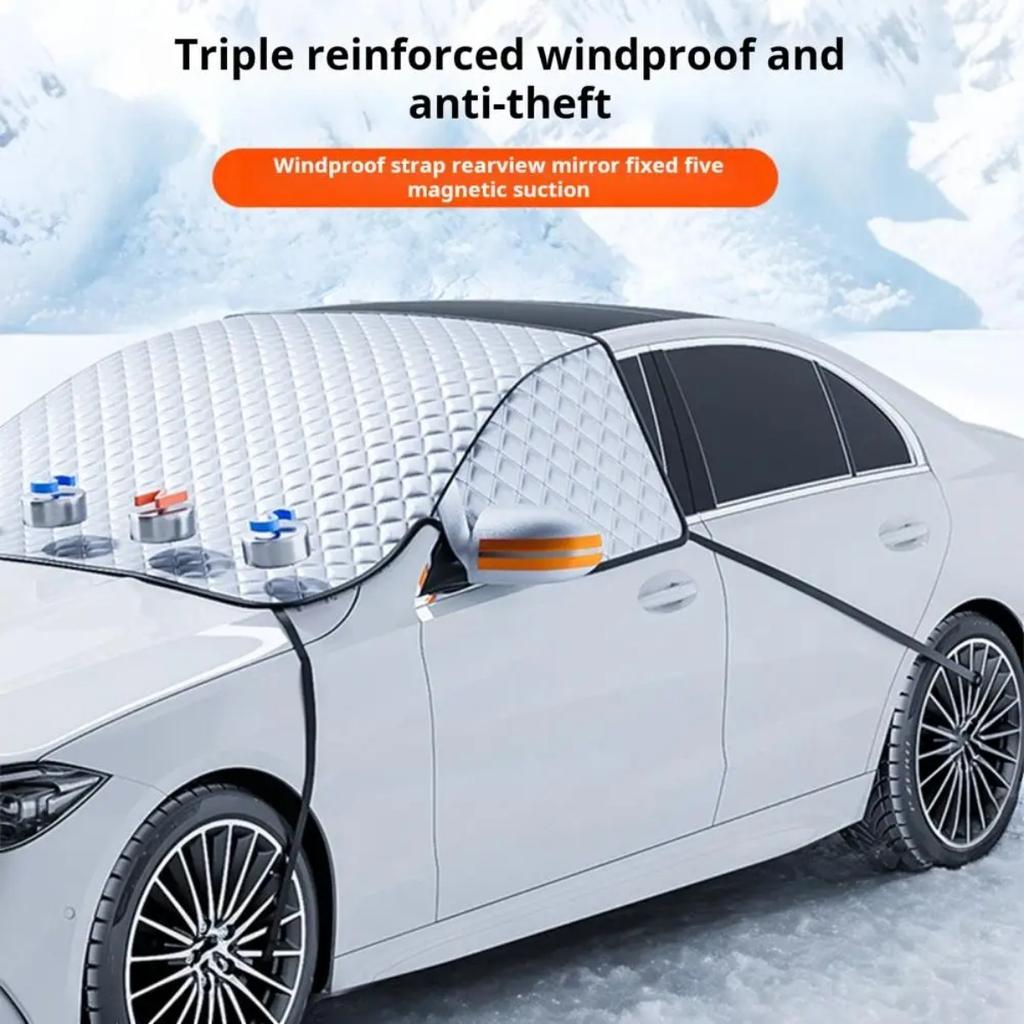 Winter Cotton Wool Car Cover Car Magnetic Windshield Snow-proof Cover Windproof Protection Universal SUV Truck Window Cover