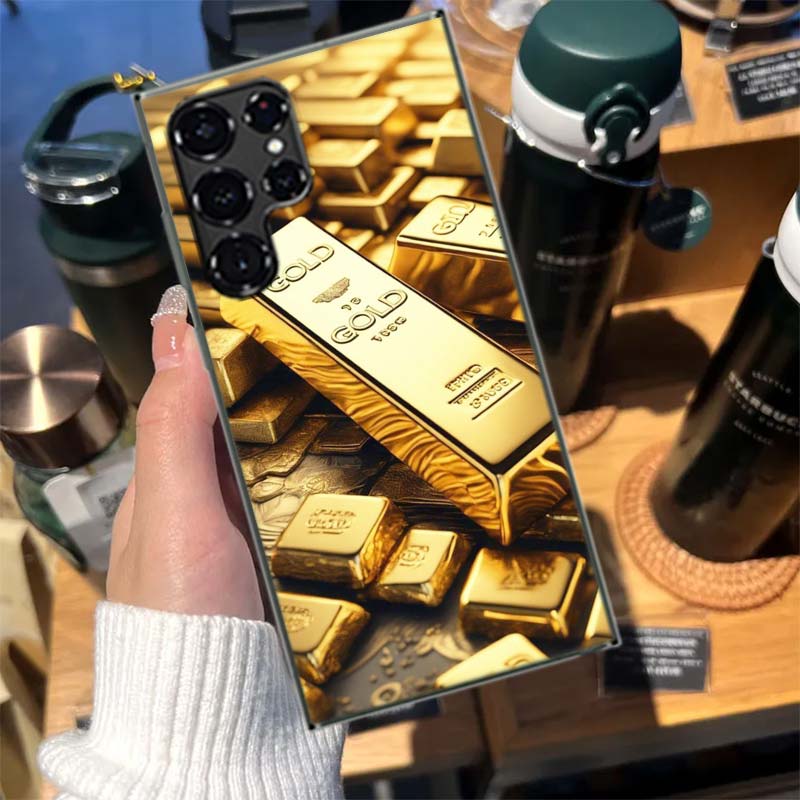 Goldbarren Reichtum und Finanzen Hüllen Handyhülle für Samsung Galaxy S26 Ultra S25 Edge S24 S23 FE S21 Plus S20 S22 S10 Abdeckung TPU Kappe