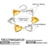 European & American Peach Heart Chain: Simple Style Niche Design Heart Bracelet & Necklace Set, 18k Gold-Plated Stainless Steel.