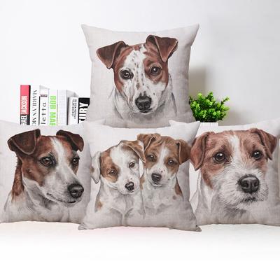 Hand Painting Dog Posters Cushion Cover Jack Russell Portrait Animals Pillowcase Xcm Bedroom Sofa Decor Pillows Case
