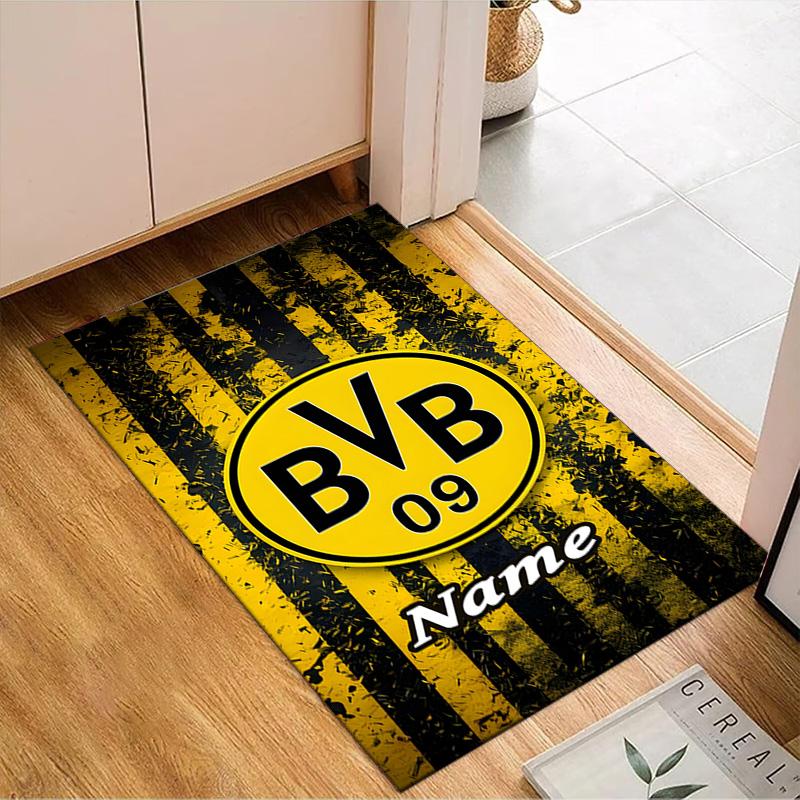 Vlastní jméno BVB Fan Gear Koberec Herní Koberec, Podložka na Podlahu do Ložnice Obývacího Pokoj Vstupní Koberec, Nápad na Domácí Dekoraci Dárek k Vánocům Narozeninám