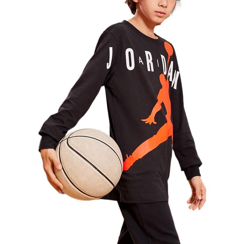 Jordan Color Block Large Logo Pullover T Shirt Black Kids' JD2032204GS-001