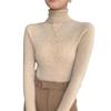 Women's Seamless 100% Wool High-Neck Base Layer Shirt - Slim-Fit, Autumn/Winter Knit Sweater