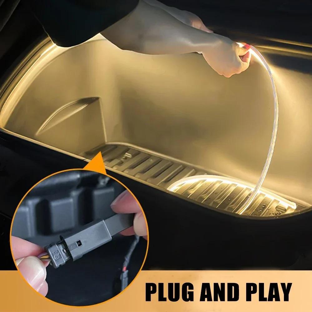 12v Front Trunk Atmosphere Light for 2026-2026 Tesla Model 3 Y led interior light Strip Easy Install Flexible Auto Modified