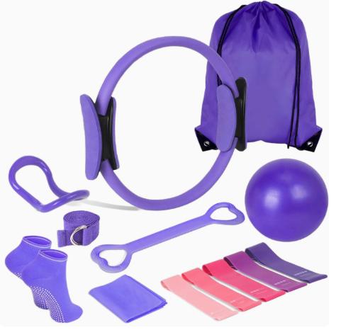Body Shaping Tools Pilates  Yoga Balls  Yoga Rings Stretching Bands Resistance Bands Yoga Socks Fitness Set of Five Pieces