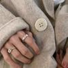 Niche design stacked croissant ring cold wind index finger ring personalized opening adjustable ring