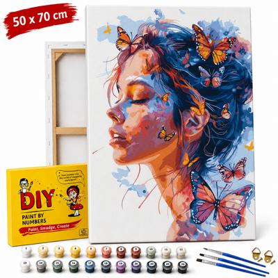 Picture for Painting by Numbers with Frame Woman Among Butterflies 50x70