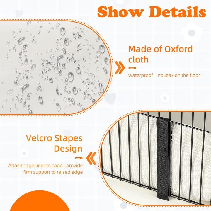 Waterproof Guinea Pig Cage Liner Bottom for C & C Grids Habitat, 56“*27” Washable Guinea Pig Cage Tarp Base for Rabbits Hamsters Hedgehogs