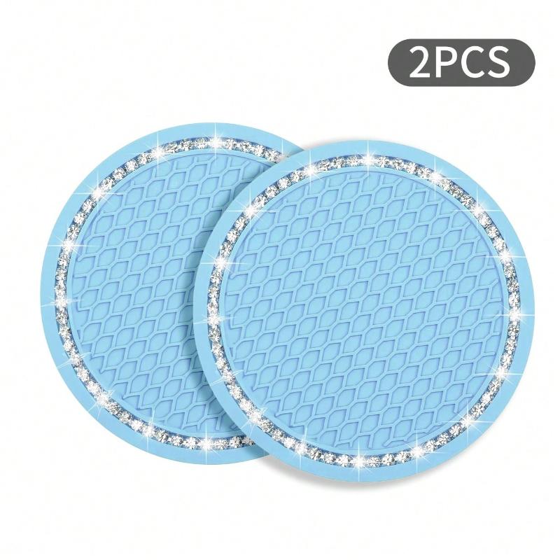 1pc/2PCS Car Cup Coaster, Bling Cup Holder Insert Coasters,Universal Auto Non-Slip Cup Holder Embedded in Ornaments Silicone Coaster