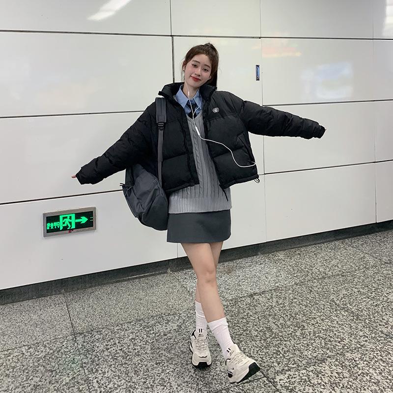 Winter women's bread clothes padded jacket women's trend personalized street short stand-up collar padded clothes