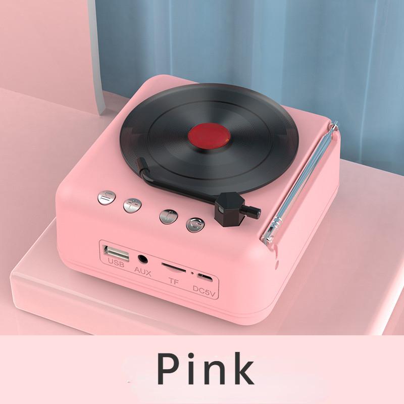 Vintage Vinyl Record Machine HIFI Sound Effects Super Standby Radio Portable Large Battery Bluetooth Speaker New 112.4*105*57mm