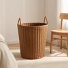 Laundry Hamper Rattan-Look Basket Ventilated for Bedroom