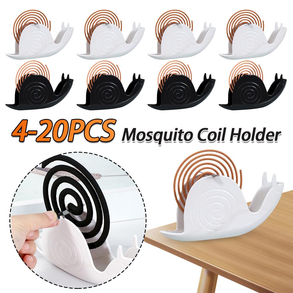4-20PCS Snail Shape Incense Holder Fireproof Mosquito Coil Burner Household Mosquito Coil Holder for Home Bedroom Decoration