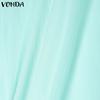 VONDA Damska Okrągły Dekolt Krótki Rękaw Jednolity Casualowa Długa Elegancka Sukienka