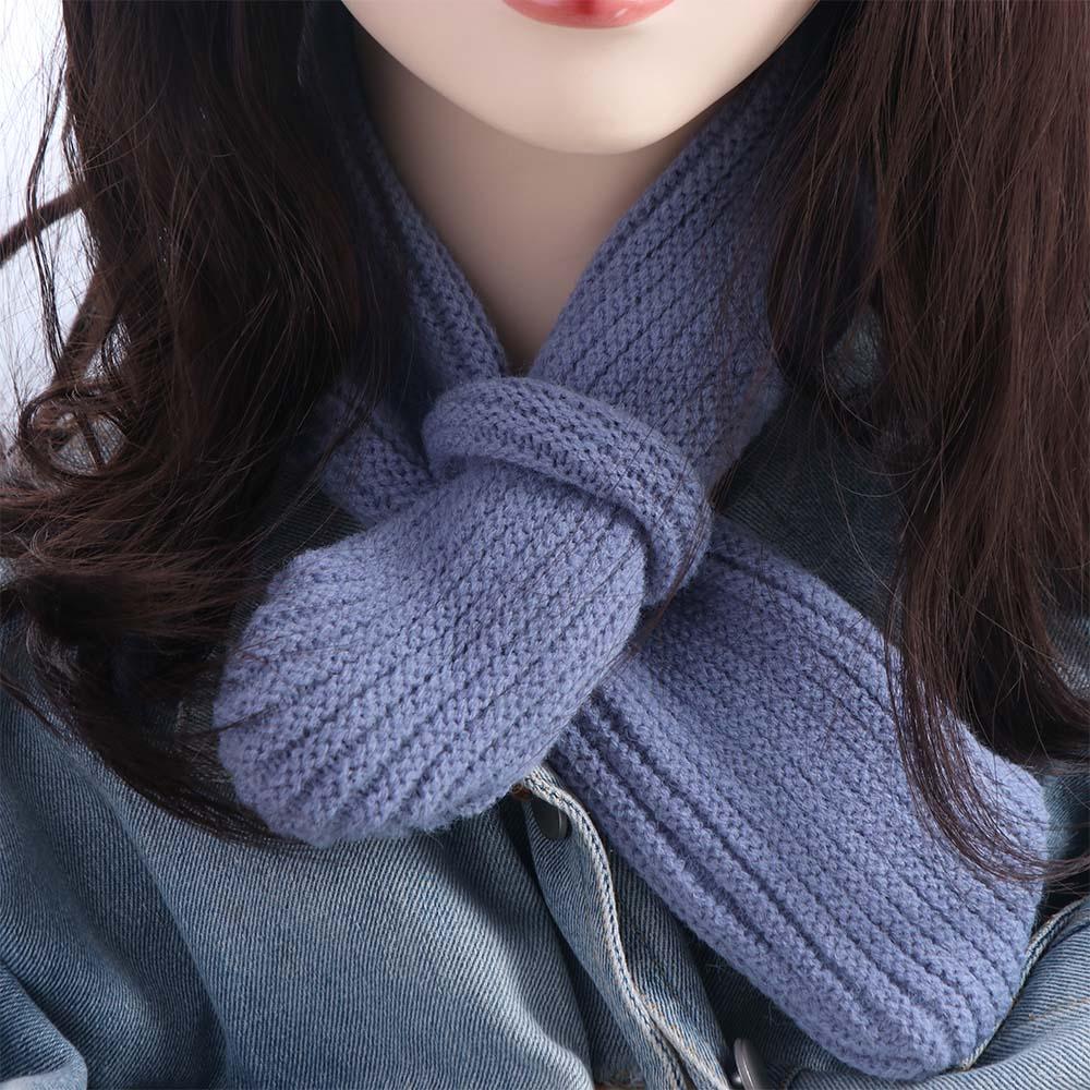 Korean Style Boys Girls Scarf Solid Color Winter Knit Scarves Simple Kids Knitted Scarf  Gifts