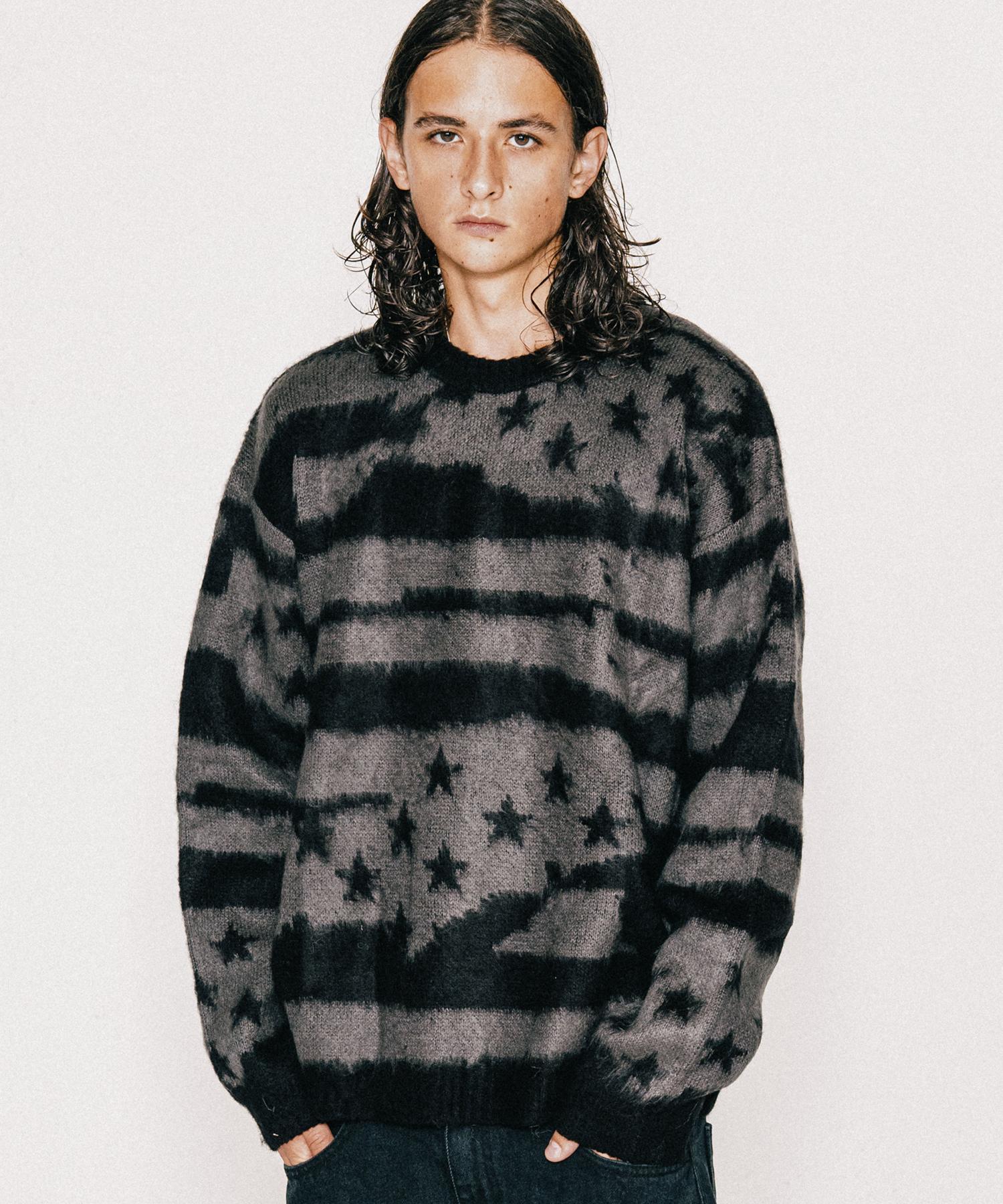 Bastic Flag Brush Knit_Black/Charcoal Black/M
