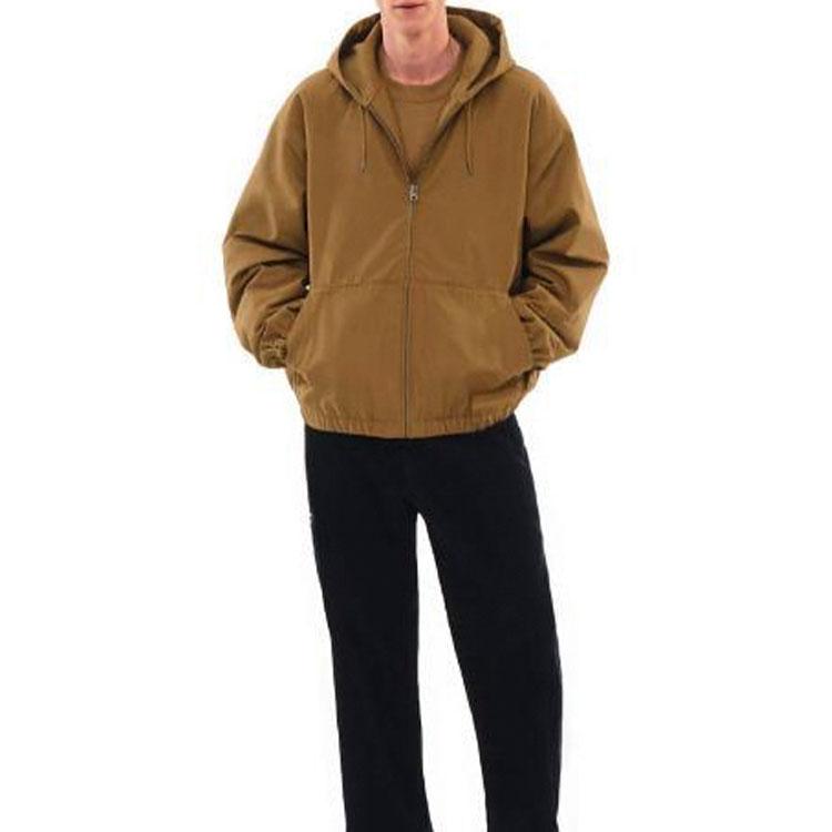 Uniqlo Jednobarevná ležérní bunda s kapucí na zip Pánské bundy Hnědá 452169-36