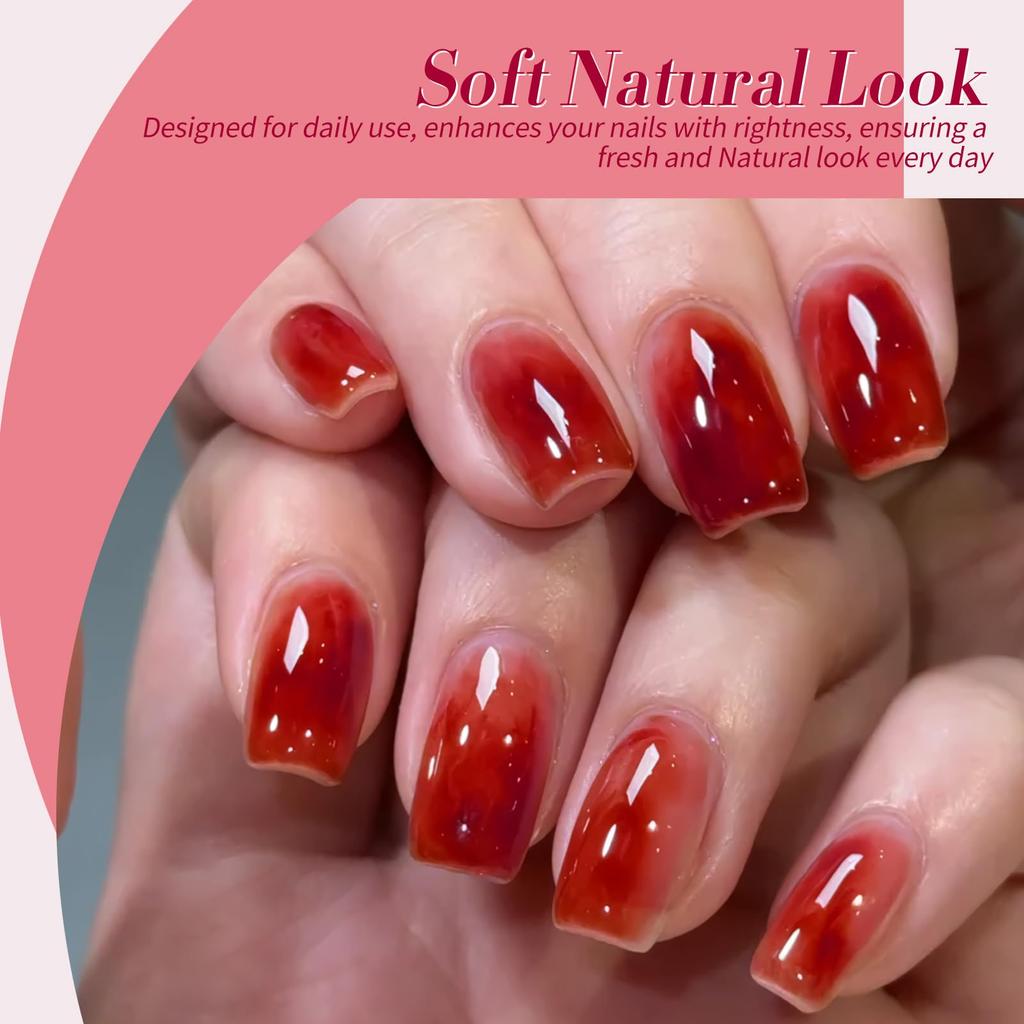 BORN PRETTY Gel Nagellack, Rot, Tiefes Weinrot, 6-Farben Set, Rote Kollektion, Klares Gel, UV- & LED-Kompatibel, Salonnägel, DIY Nail Art