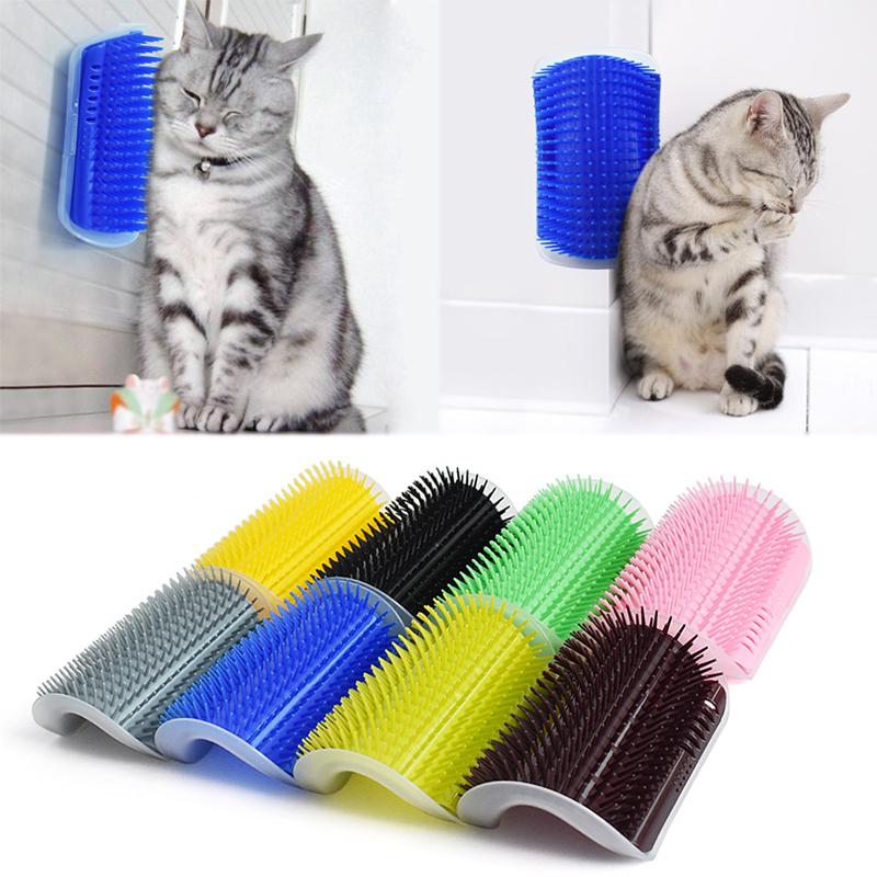 cat comb corner mounted brush
